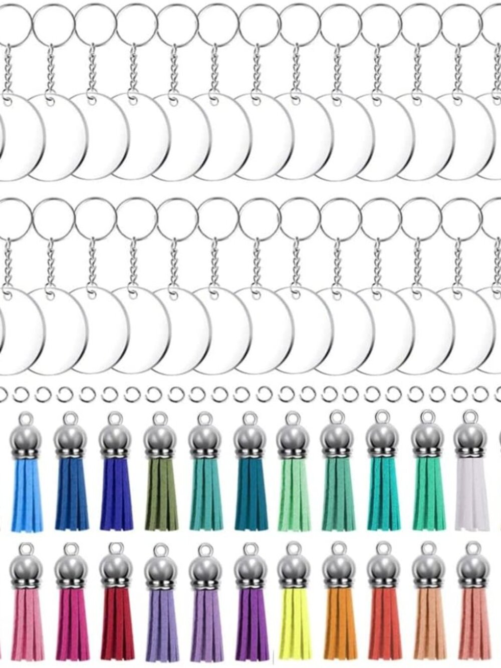 120PCS Acrylic Keychain Blanks Kit